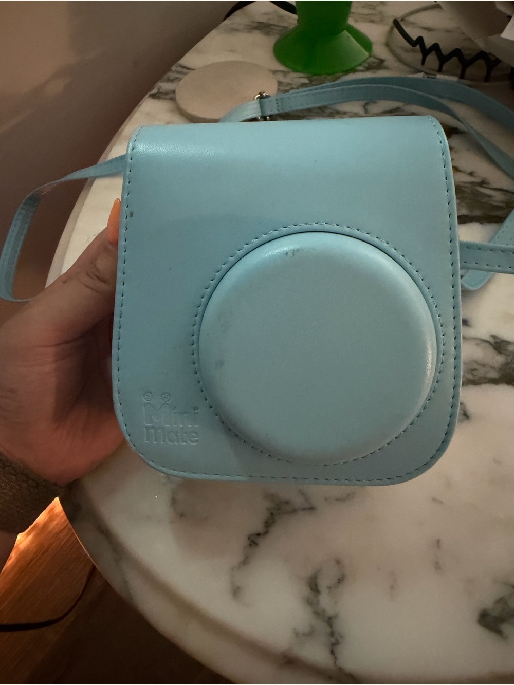 mint blue instant camera case -